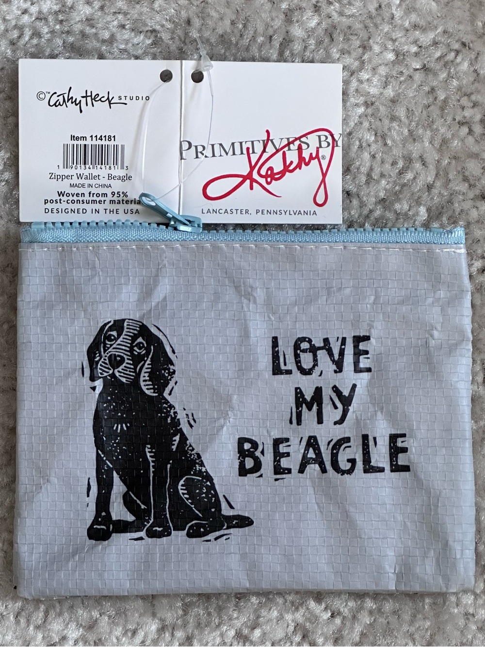 Primitives By Kathy - Love My Beagle Zipper Wallet